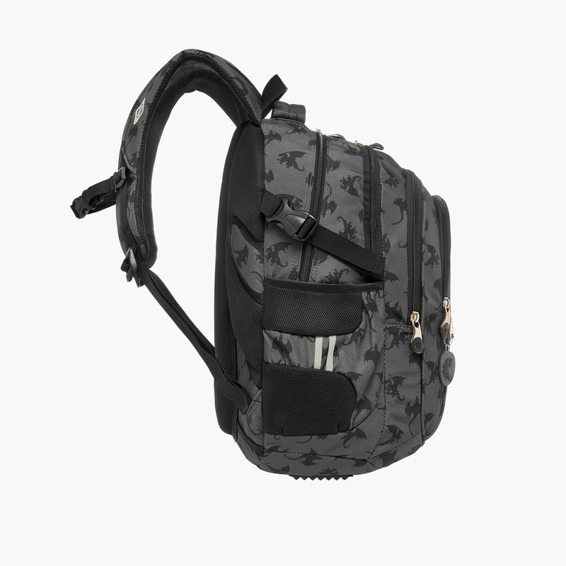 St.Right Backpack-Dragons-4 Cmprt-18 In-Boys (Polyester) Black \ 30X20X45 - Image 5